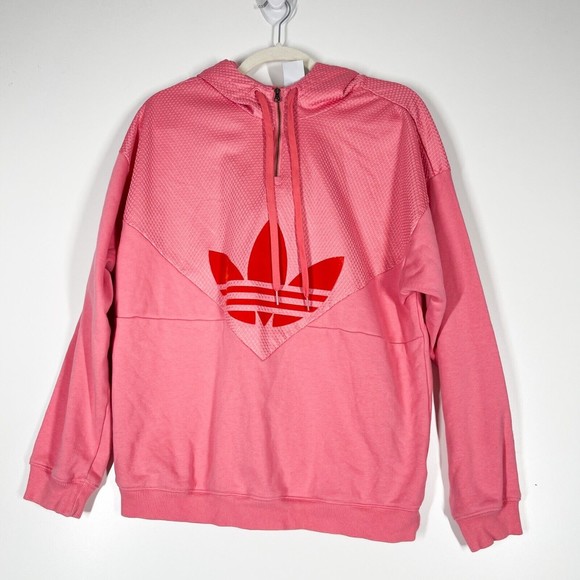 adidas Tops - Adidas Women's Clrdo Hooded Sweatshirt Pink Long Sleeve Logo Pullover Size Small